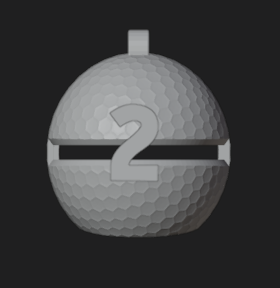 Golf Ball Marker Standard Number w/ Retractable Carabiner