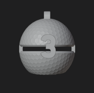 Golf Ball Marker Standard Number w/ Retractable Carabiner