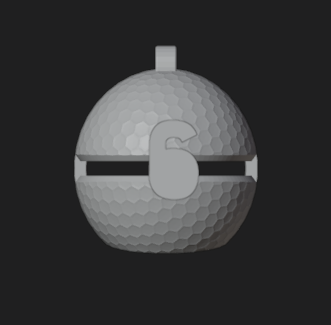 Golf Ball Marker Standard Number w/ Retractable Carabiner